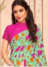 Magenta and Mint Green Contemporary Style Saree - 1