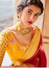 Mustard and Red Contemporary Style Saree - 2