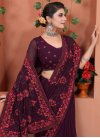 Embroidered Work Georgette Contemporary Style Saree - 2