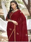 Faux Georgette Embroidered Work Traditional Designer Saree - 1