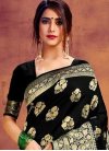 Woven Work Black and Red Designer Contemporary Saree - 1
