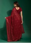 Faux Georgette Embroidered Work Contemporary Style Saree - 3