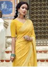 Faux Georgette Strips Print Work Contemporary Style Saree - 1