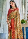Gold and Red Art Silk Designer Traditional Saree - 1