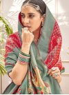 Rose Pink and Teal Designer Traditional Saree For Ceremonial - 1