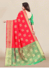 Art Silk Green and Red Designer Contemporary Saree - 2