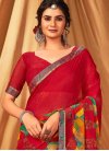 Abstract Print Work Contemporary Style Saree - 1