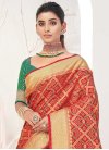 Woven Work Green and Red Designer Traditional Saree - 1