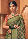 Green and Maroon Designer Traditional Saree For Ceremonial - 1
