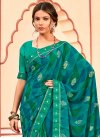 Faux Georgette Green and Teal Designer Traditional Saree - 1