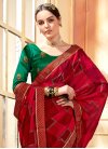 Crimson and Rose Pink Contemporary Style Saree - 1
