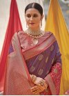 Purple and Rose Pink Contemporary Style Saree - 1