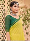 Mint Green and Sea Green Foil Print Work Traditional Designer Saree - 1