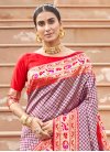 Purple and Red Designer Traditional Saree - 1