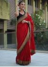 Lace Work Vichitra Silk Traditional Designer Saree - 1