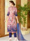 Navy Blue and Pink Print Work Pant Style Pakistani Salwar Suit - 2