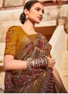 Brown and Maroon Designer Traditional Saree For Ceremonial - 1