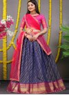Art Silk Navy Blue and Rose Pink Trendy Designer Lehenga Choli - 1