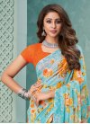 Digital Print Work Faux Georgette Traditional Designer Saree For Casual - 1