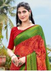 Brasso Green and Red Designer Traditional Saree - 1
