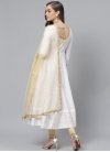 Beige and White Readymade Salwar Kameez For Ceremonial - 2