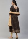 Beige and Black Cotton Readymade Salwar Suit - 2