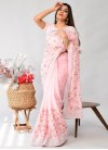 Faux Georgette Embroidered Work Contemporary Style Saree - 1