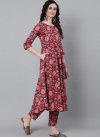 Burgundy and Red Readymade Salwar Suit - 1