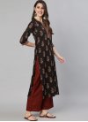 Black and Maroon Readymade Palazzo Salwar Kameez For Ceremonial - 1