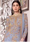 Net Embroidered Work Pant Style Pakistani Suit - 1