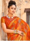 Digital Print Work Linen Designer Traditional Saree For Ceremonial - 1