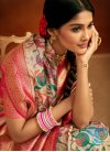 Beige and Rose Pink Banarasi Silk Designer Contemporary Style Saree For Festival - 2