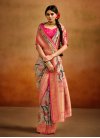 Beige and Rose Pink Banarasi Silk Designer Contemporary Style Saree - 1