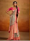 Beige and Rose Pink Banarasi Silk Designer Contemporary Saree - 1