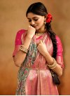 Beige and Rose Pink Banarasi Silk Designer Contemporary Saree - 2
