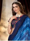 Blue and Navy Blue Chinon Designer Traditional Saree - 1