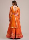 Jacquard Silk Orange and Red Designer Lehenga Choli - 2