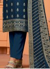 Embroidered Work Vichitra Silk Pant Style Designer Salwar Suit - 2