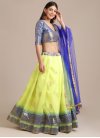 Jacquard Woven Work Blue and Yellow Trendy Designer Lehenga Choli - 1