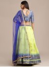 Jacquard Woven Work Blue and Yellow Trendy Designer Lehenga Choli - 3