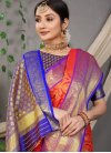 Blue and Red Woven Work Traditional Designer Saree - 2
