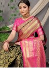 Black and Rose Pink Designer Traditional Saree - 2