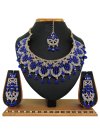Lovely Gold Rodium Polish Stone Work Jewellery Set For Party - 1
