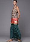 Bottle Green and Red Readymade Palazzo Salwar Kameez For Ceremonial - 2