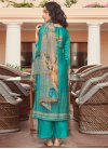 Digital Print Work Silk Palazzo Style Pakistani Salwar Suit - 1
