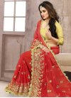 Embroidered Work Faux Georgette Contemporary Style Saree - 1