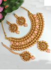 Enchanting Gold and Peach Alloy Necklace Set - 1