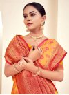 Paithani Silk Gold and Red Trendy Classic Saree For Ceremonial - 1
