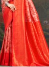 Orange and Red Woven Work Traditional Designer Saree - 2