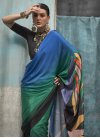 Black and Blue Trendy Classic Saree For Ceremonial - 1